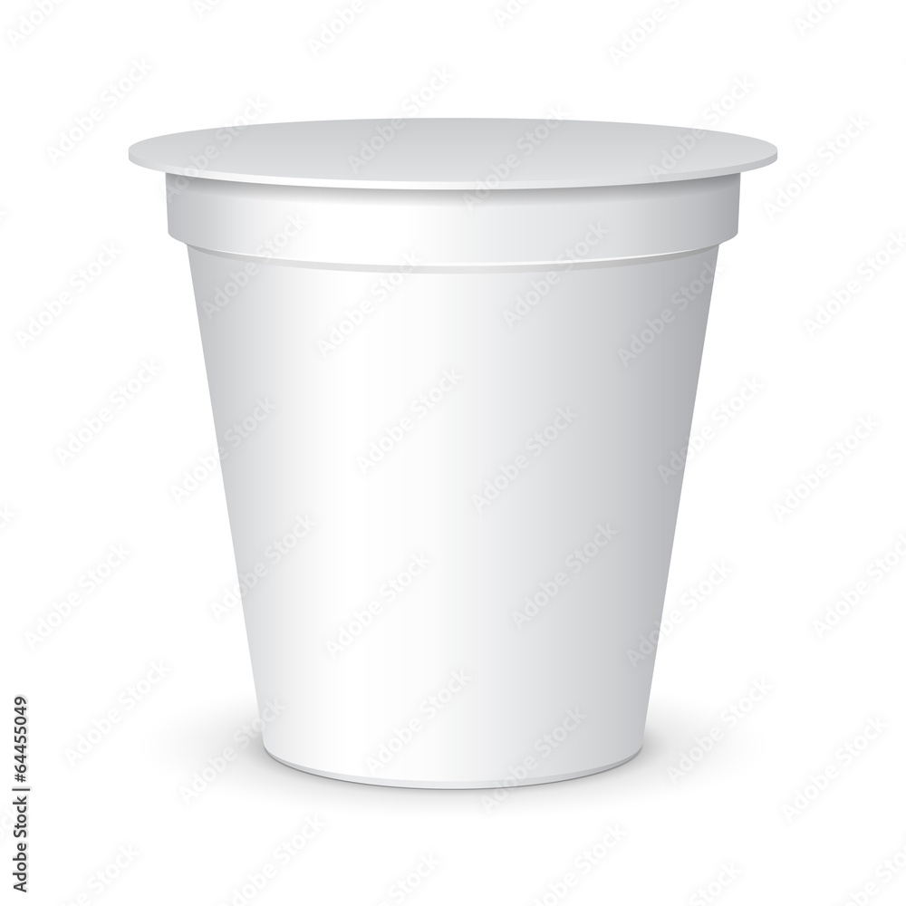 White Tub Food Plastic Container For Dessert, Yogurt White Tub Food Plastic Container For Dessert, Yogurt