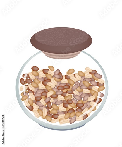 A Pile of Peanuts in A jar