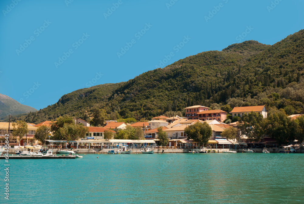 Traditional village Basiliki on Lefkas island, Greece