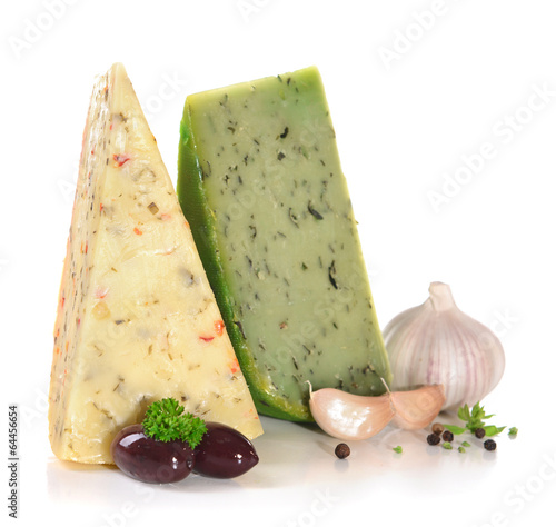 Different Italian cheese, isolated on white photo