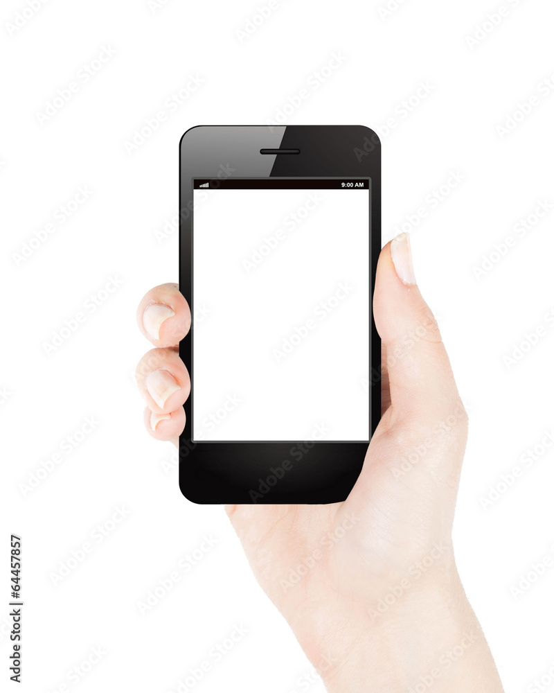 Female hand holding mobile phone Female hand holding mobile phone