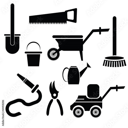 garden tools silhouettes