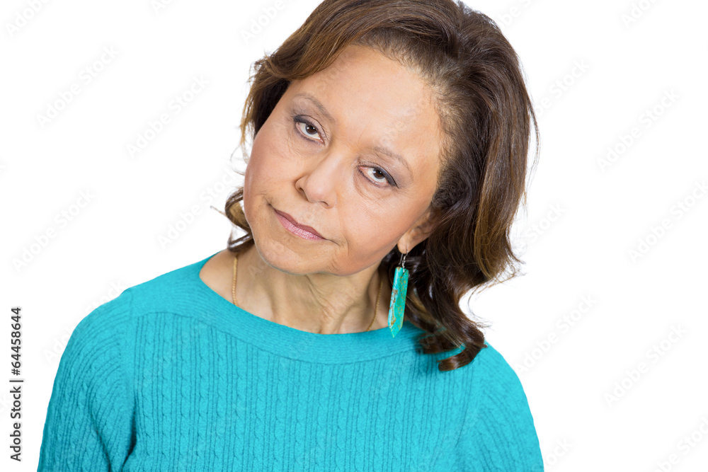 The skeptic. Doubtful senior woman, grandmother The skeptic. Doubtful senior woman, grandmother
