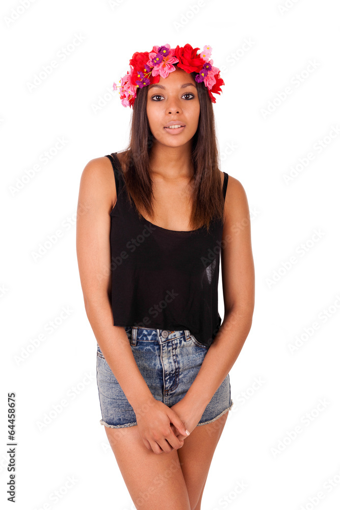 Beautiful African American model posing fashion style Beautiful African American model posing fashion style