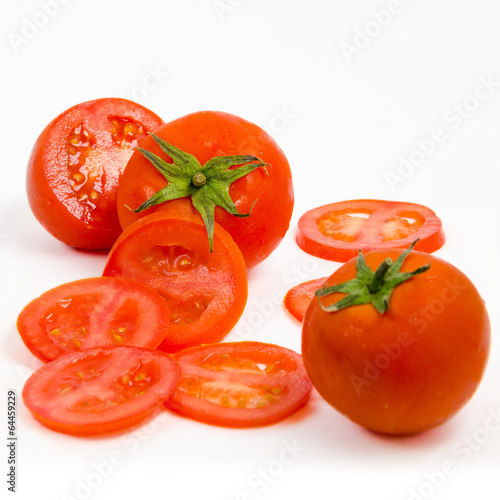 Tomatoes With Slices on White