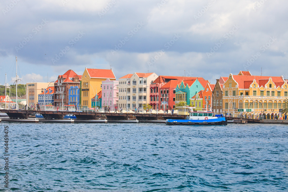 Colorful colonial houses in Willemstad, Curacao Colorful colonial houses in Willemstad, Curacao