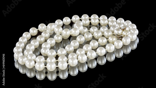 Pearls on display with the clasp