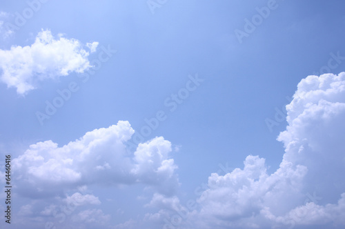 White clouds on a blue sky.