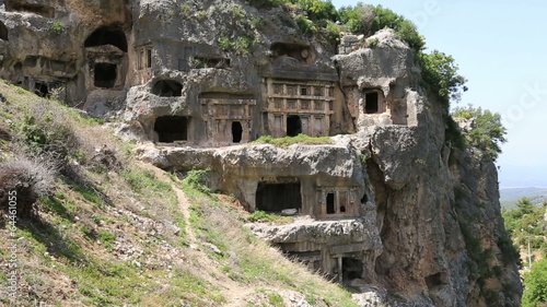 Lycian Rock Tomb in ancient Tlos city at Fethiye Turkey
