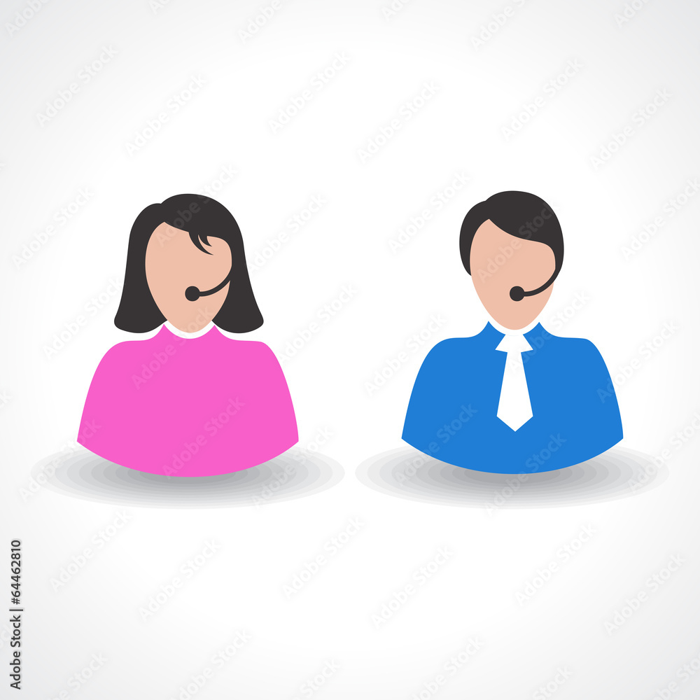 male or female call center worker concept vector male or female call center worker concept vector