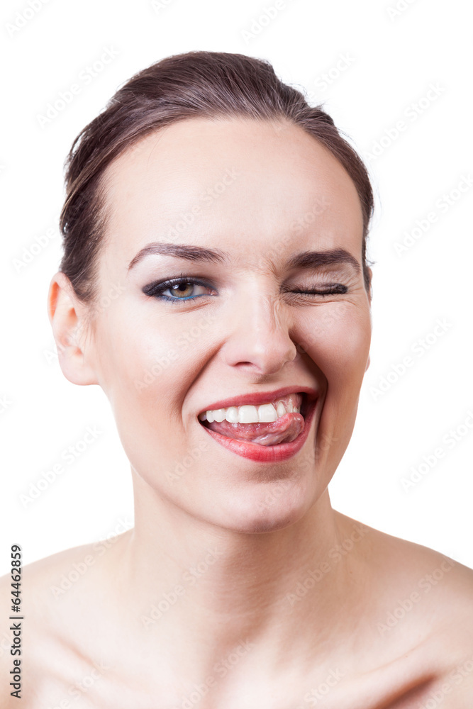 Beautiful woman making funny face Beautiful woman making funny face