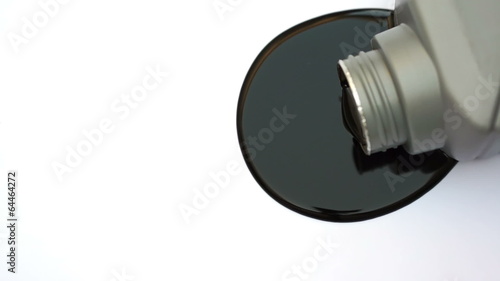 Black Oil Spilled On White
