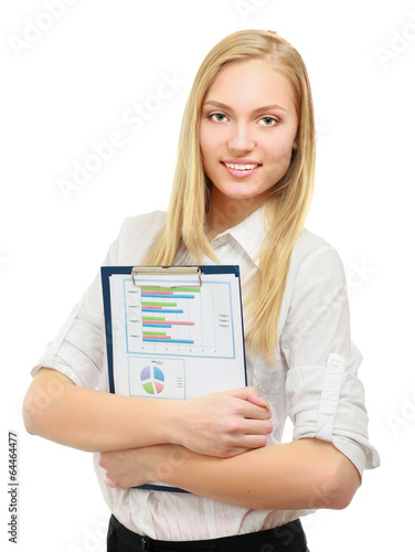 Portrait of the business woman with folder