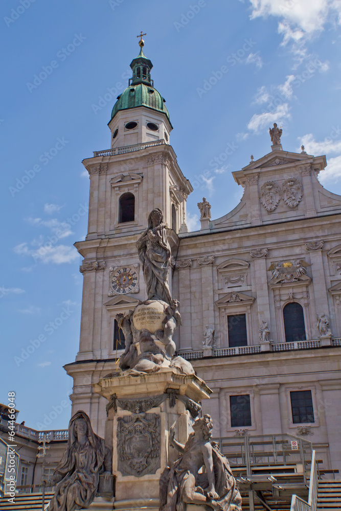 Marian column in front of the Basilica of St. Peter.