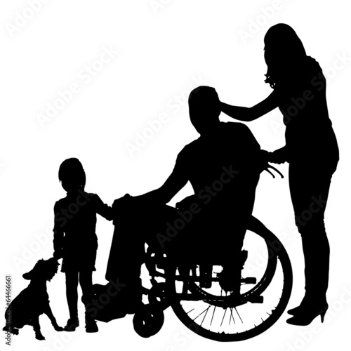 Vector silhouette of family.