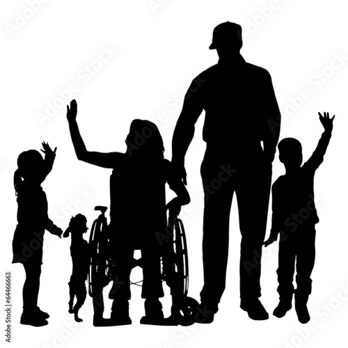 Vector silhouette of family. photo