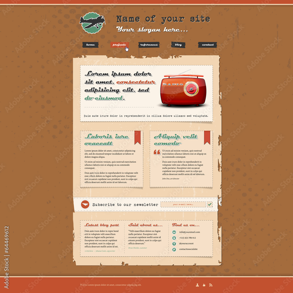 Website template in retro design