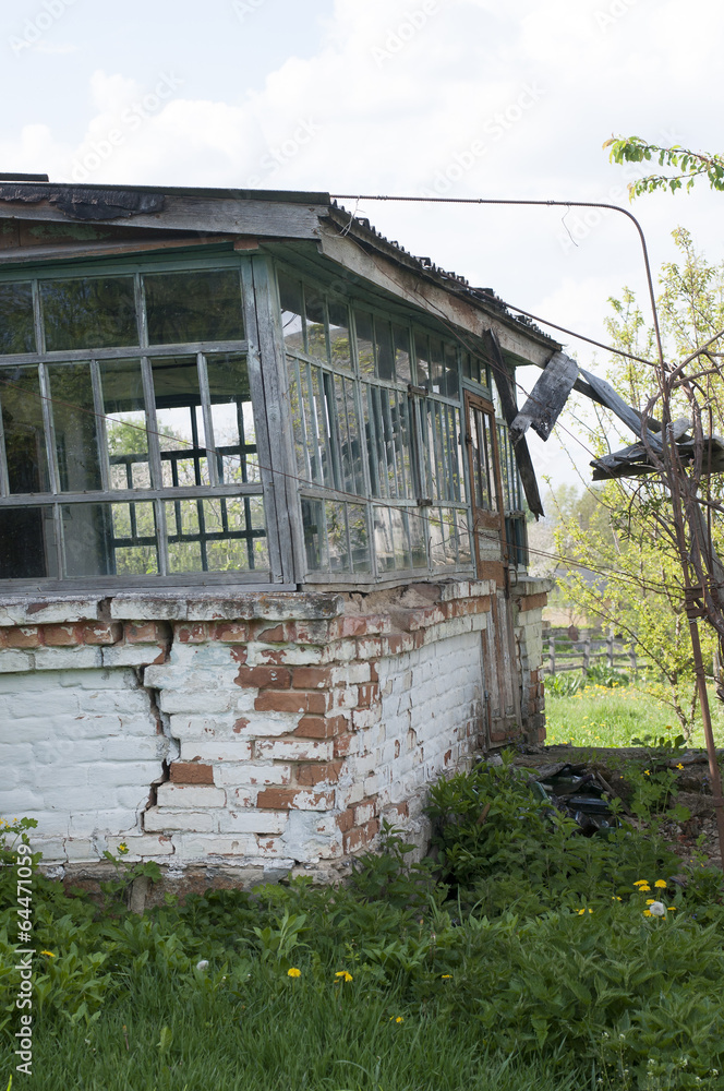 Abandoned old house in ukrainian village