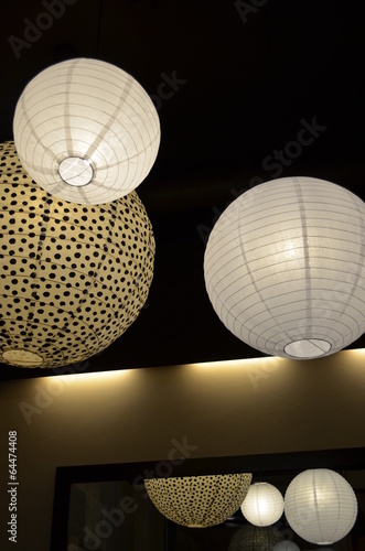 The spherical chandeliers luminous spotted photo