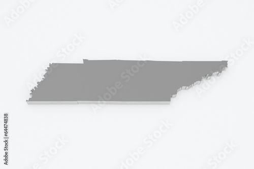 Three-dimensional map of Tennessee. USA.
