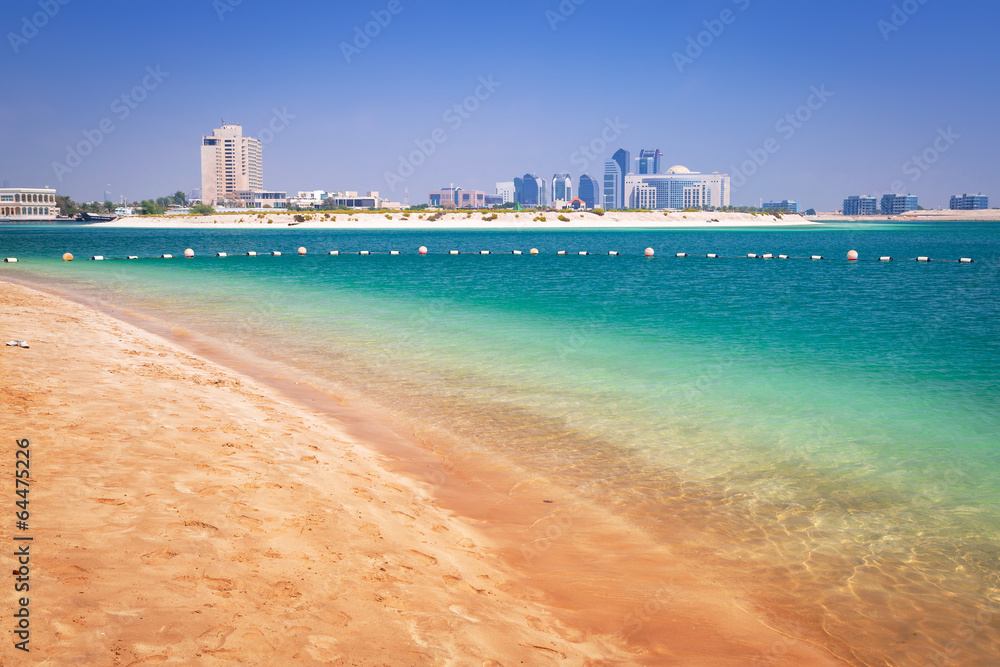 Beach at the Persian Gulf in Abu Dhabi, UAE
