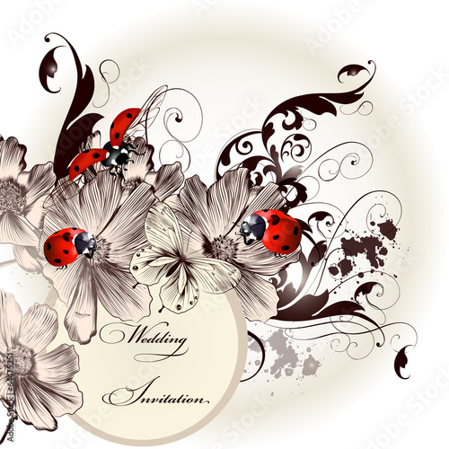 Floral invitation card