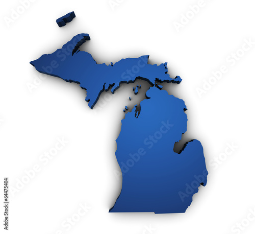 Map Of Michigan 3d Shape
