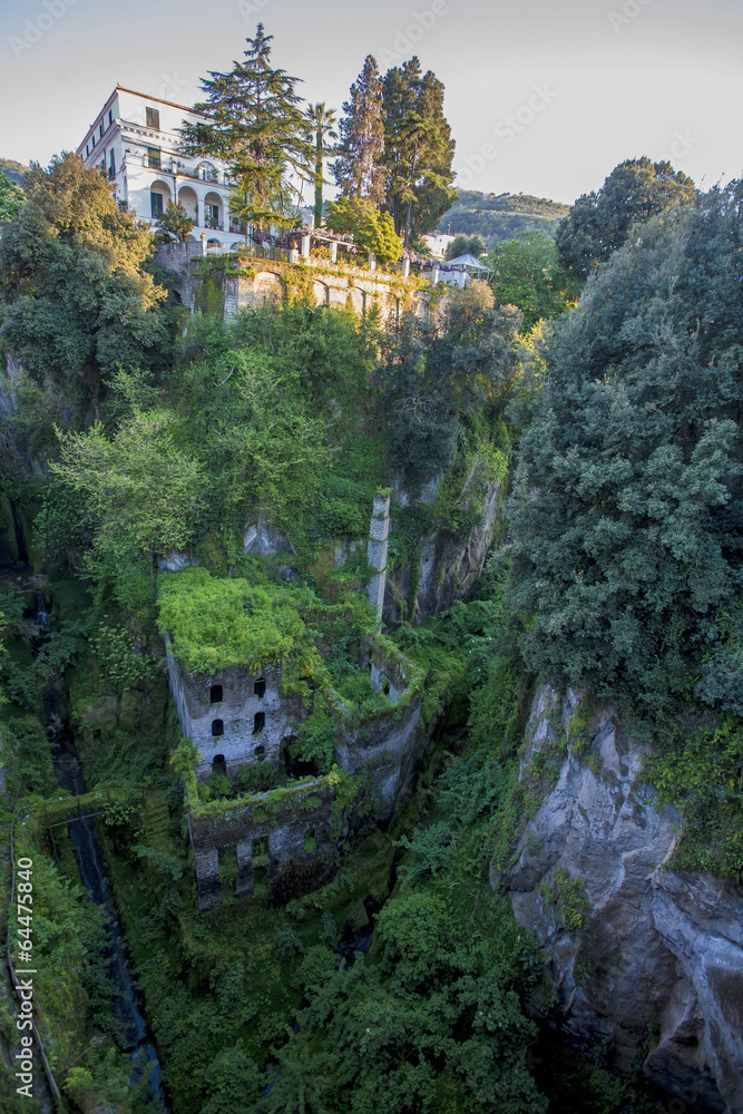 view of the deep valley of the mills in Sorrento, Italy