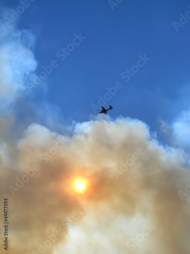 Wildfire Smoke Sky and Plane