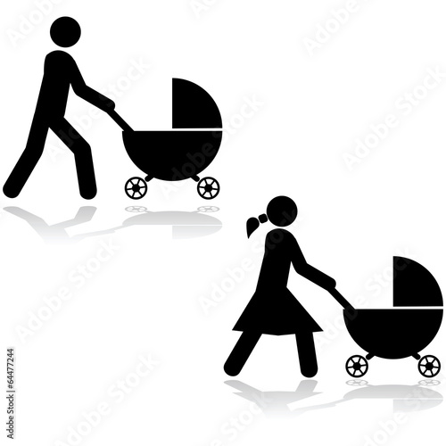 Pushing a stroller