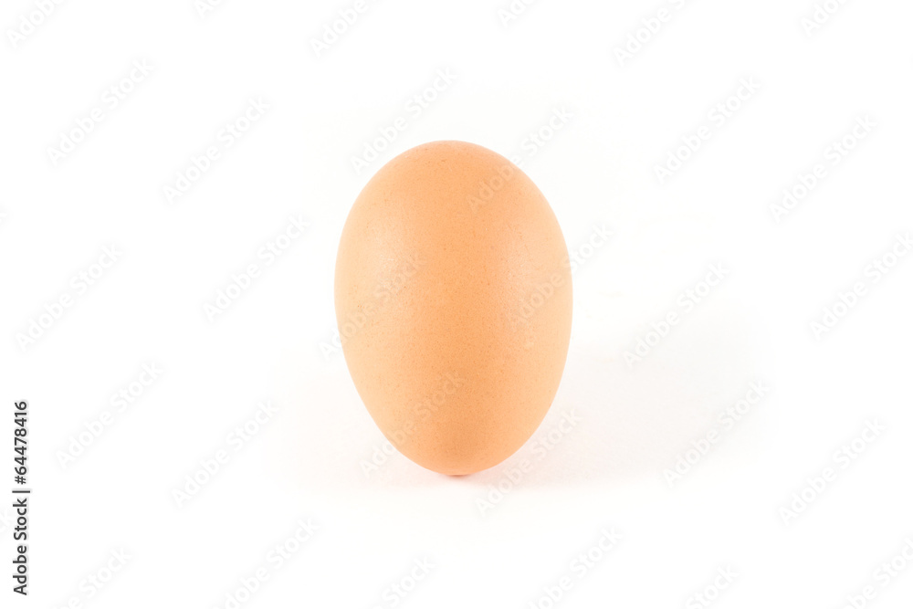 Single brown chicken egg isolated on white Single brown chicken egg isolated on white