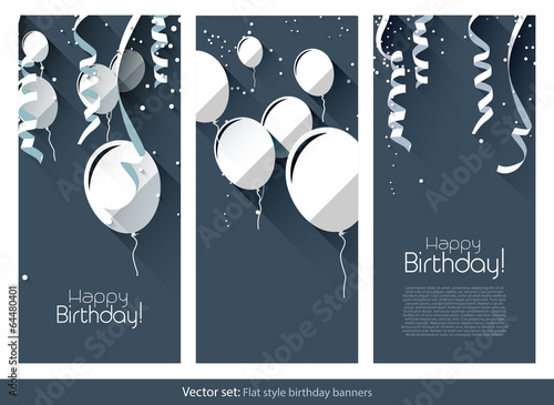 Flat Birthday banners