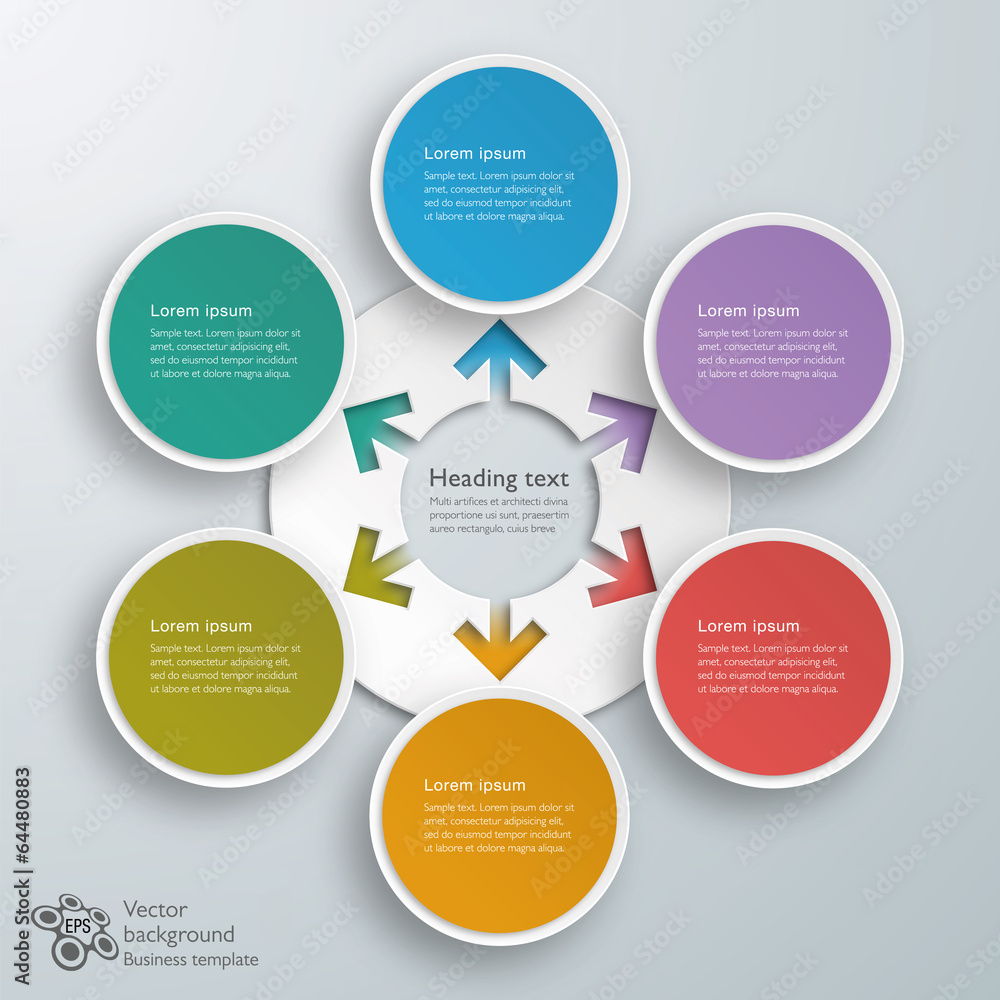 Fototapeta premium Infographics Vector Background 6-Step Process