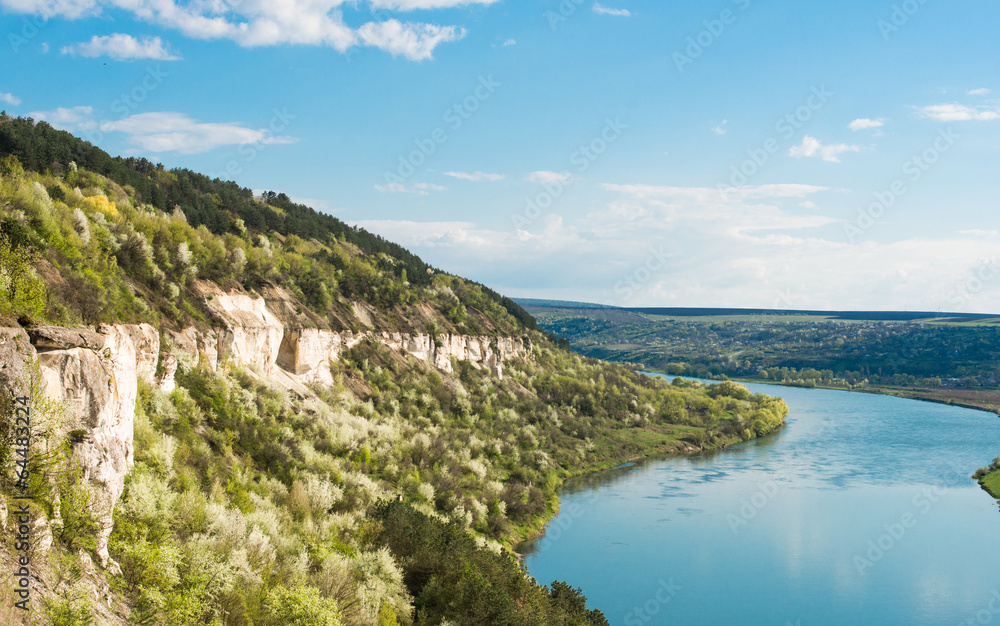 Spring landscape of the Dniester River
