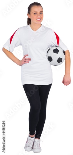 Pretty football fan in white