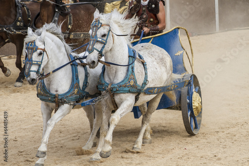 Canvastavla War, Roman chariot in a fight of gladiators, bloody circus