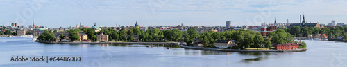 Panorama of islands Skeppsholmen and Kastellholmen in Stockholm