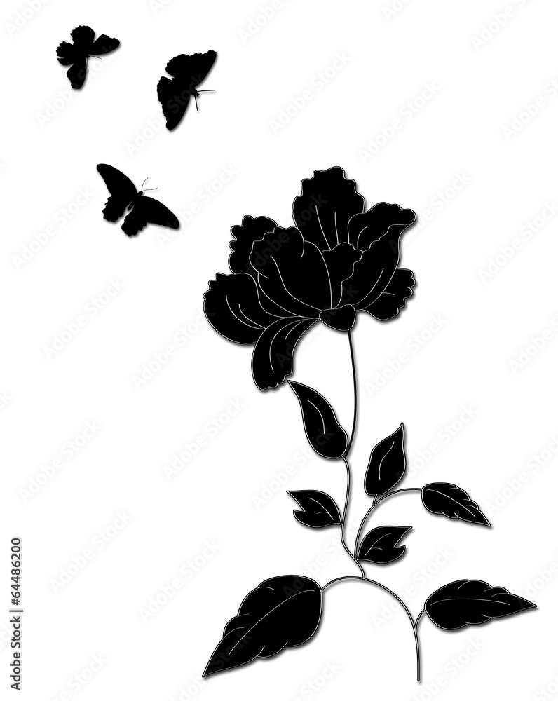 Flower and buterflies Flower and buterflies