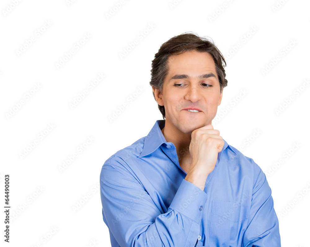 Sneaky guy, plotting something, feels jealous, envious Sneaky guy, plotting something, feels jealous, envious