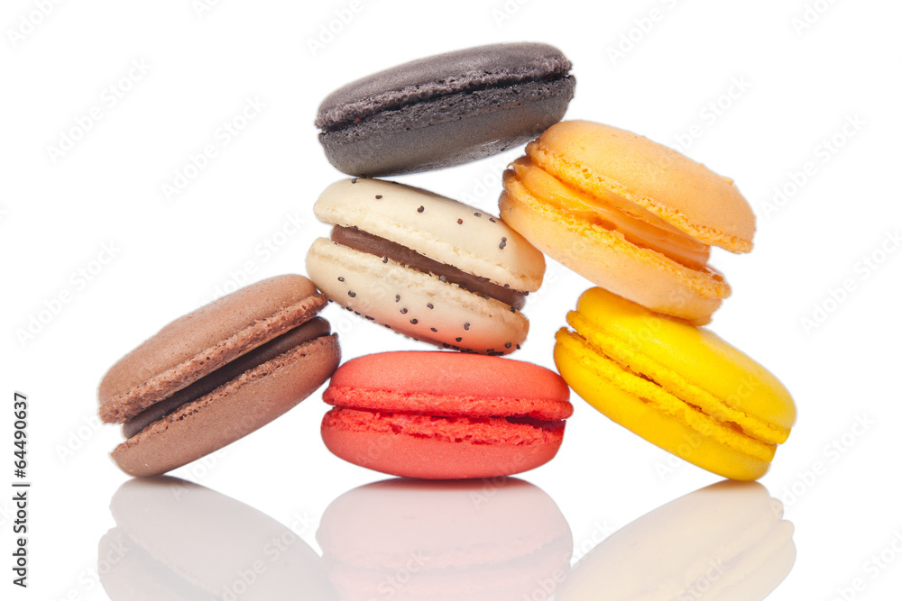 Colorful macaroons, French pastry Colorful macaroons, French pastry