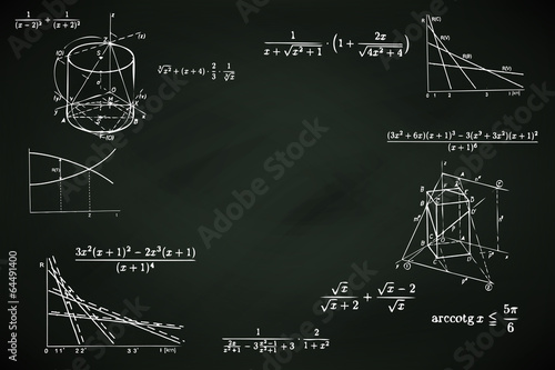 blackboard background with mathematic writings 