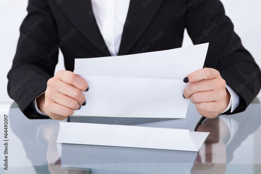 Businesswoman Holding Document Businesswoman Holding Document