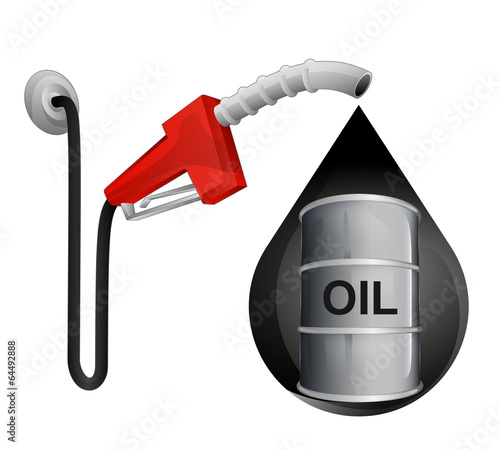 oil barrel in oil drop with pump station vector