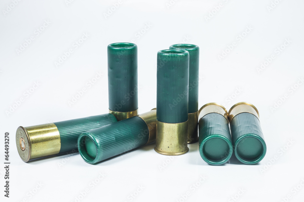 Shotgun no.12 Ammunition isolated on white Shotgun no.12 Ammunition isolated on white