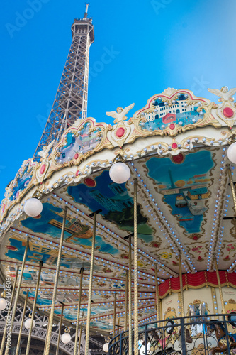 Eiffel Tower and French carousel © kamira