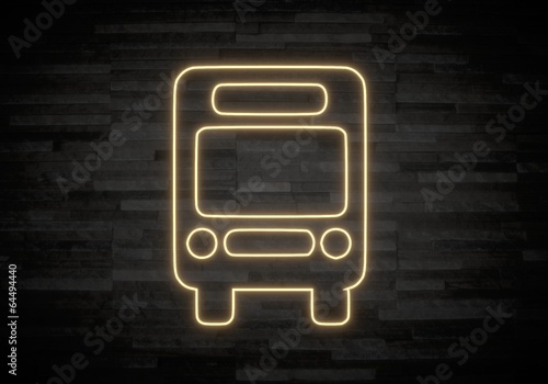 3d render of a exclusive bus sign on classy stone wall