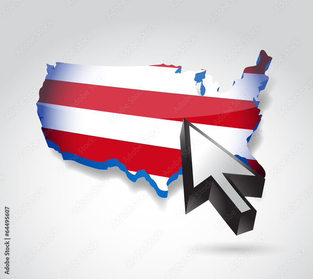 us map and cursor illustration design us map and cursor illustration design