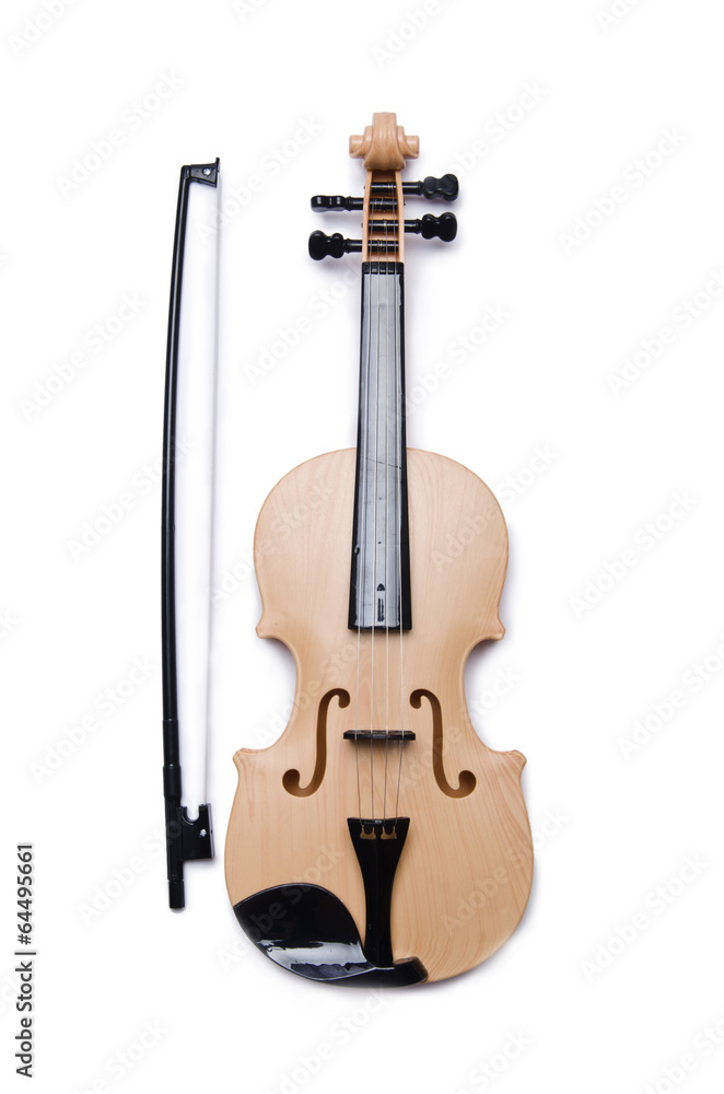 Fototapeta premium Violin isolated on the white
