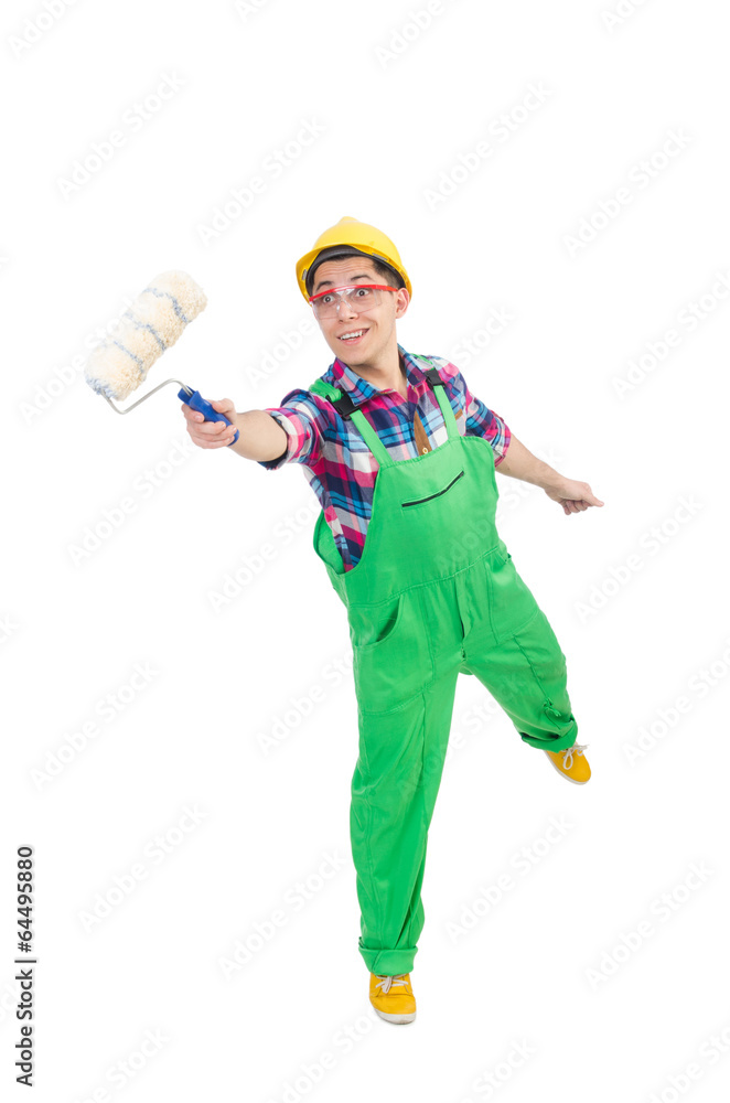 Funny painter isolated on white Funny painter isolated on white