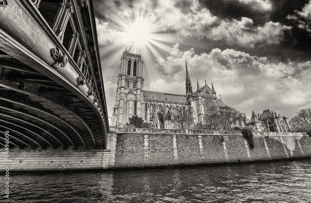 Obraz premium Paris. Beautiful view of Notre Dame Cathedral